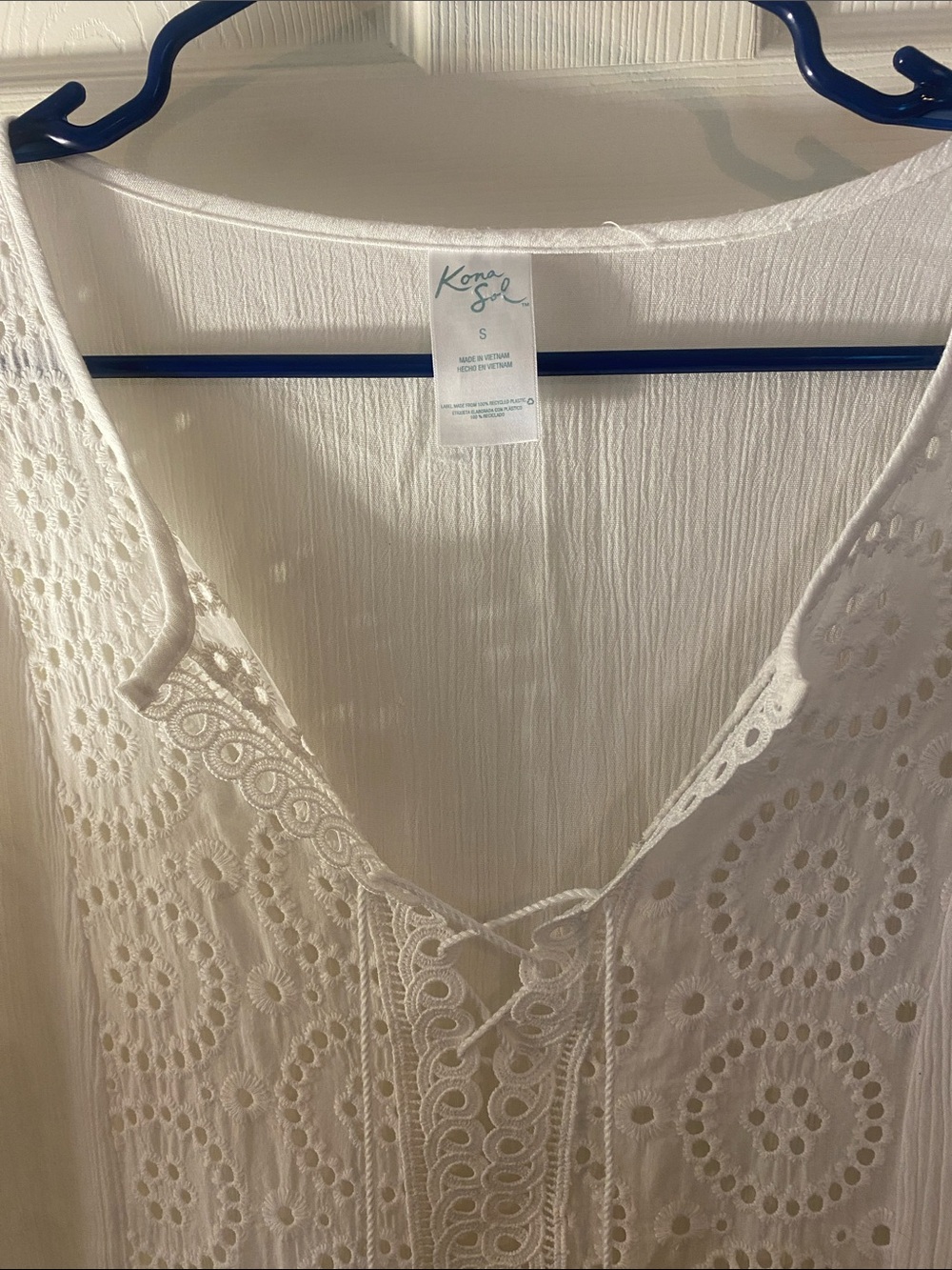 Kona Sol White Eyelet Swim Coverup